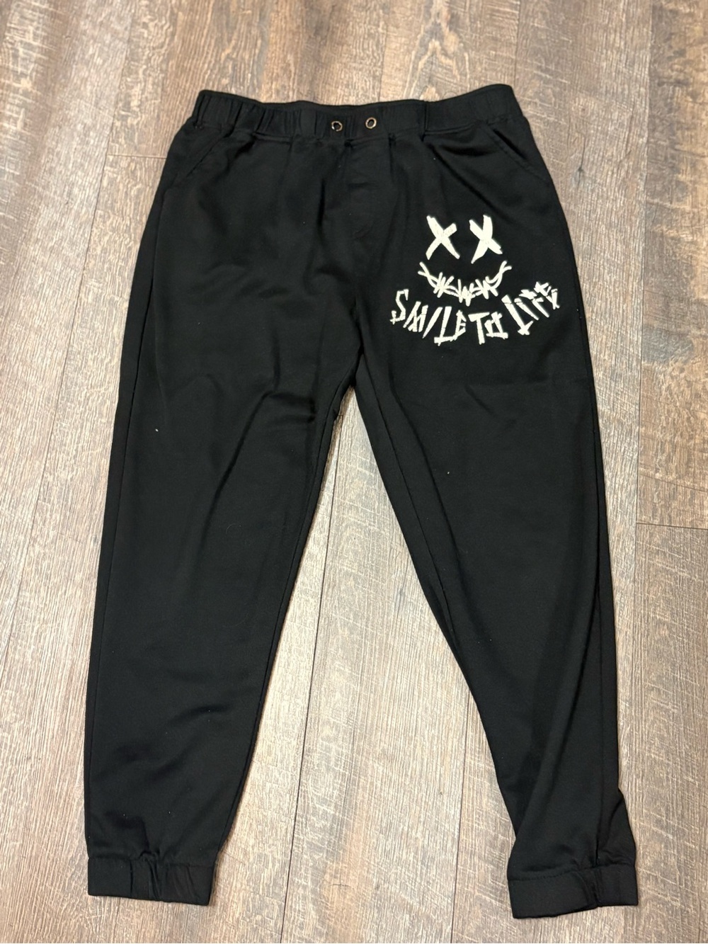 SHEIN Black Jogger Sweatpants with White Graphic